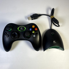 Usado, Controle Logitech Original Xbox Preto Sem Fio + Adaptador - Não Testado comprar usado  Enviando para Brazil