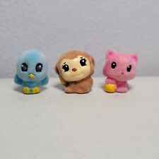Squinkies Mini Figures Fuzzies Lot Of 3 Blue Bird Monkey Pink Cat 0.75" Tall for sale  Shipping to South Africa