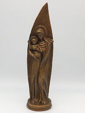 Estatuilla compuesta de madera tallada vintage de Madonna y el niño segunda mano  Embacar hacia Mexico