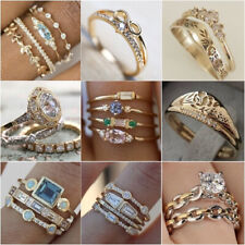 Elegant Gold Plated Rings for Women Cubic Zirconia Jewelry Ring Size 6-10 for sale  Shipping to South Africa