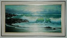 KEMBO HANZAWA LARGE OIL ON CANVAS SEASCAPE PAINTING CALIFORNIA ARTIST 48" X 24" for sale  Shipping to Canada
