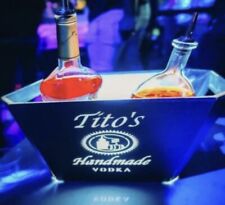 Tito’s LED Light Up Party Bucket Table Service Metal w/Acrylic Liner RARE Custom for sale  Shipping to South Africa