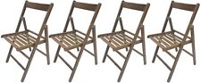 4 sedie pieghevole sedia birreria in legno noce marrone richiudibile per campegg, usato usato  Sulmona