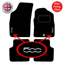 Fiat 500 2008 to 2012 Tailored Carpet Car Floor Mats with logo 1 Clip for sale  Shipping to South Africa