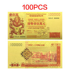 Usado, 100 piezas Billete de oro de un millón de dólares de Hong Kong dragón chapado en oro dinero para regalos segunda mano  Embacar hacia Argentina