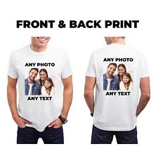 T-SHIRT PERSONALIZZATA stampa personalizzata PHOTO & Testo T-Shirt Donna Uomo Padre's Giorno usato  Spedire a Italy