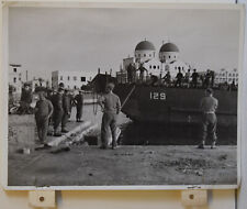 WW2 original press photo British Tank Landing Craft coming into Benghazi harbour for sale  DORCHESTER