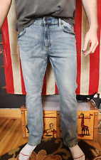 Jeans masculino Wrangler retrô bota fina lavagem leve 33 x 34 remendo de couro cowboy, usado comprar usado  Enviando para Brazil