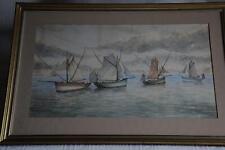 Framed marine watercolor d'occasion  Expédié en Belgium