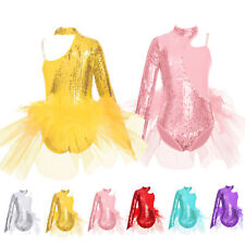 Used, Kids Girls Bodysuit Ballet Sequins Costume Romper Ballerina Leotard Stage Jazz for sale  Shipping to South Africa