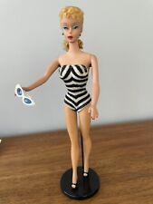 VTG 1960 BARBIE #3 PONYTAIL BLONDE*STAND*SWIMSUIT*BLACK HI HEELS*SUNGLASSES for sale  Shipping to South Africa