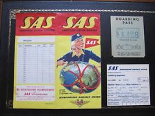 SAS SCANDINAVIAN AIRLINES timetable flugplan 15/7-5/10/1957 ticket boarding pass comprar usado  Enviando para Brazil