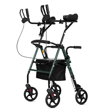 ELENKER Upright Rollator Walker W Padded Seat Adjustable & Folding Green MT-8151, used for sale  Shipping to South Africa