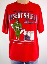 Operation Desert Shield Vintage T Shirt Artex Red Saudi Arabia Men's Size L myynnissä  Leverans till Finland
