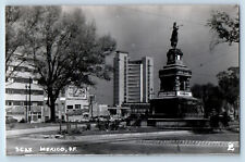 Cartão postal da Cidade do México estátua Cuauhtémoc Paseo De La Reforma c1950 foto RPPC comprar usado  Enviando para Brazil