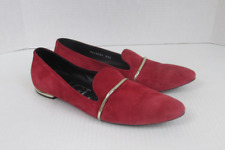 AGL Loafers Women's Size 39.5/9.5 Red Suede Slip On Pointed Toe Flat Comfy for sale  Shipping to South Africa