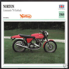 1969 Norton Commando 750cc Fastback Motorcycle Photo Spec Sheet Info Stat Card for sale  Canada