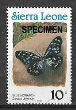 1990 Serra Leoa, nunca usado, sem marca de charneira Lenda Em Azul Insetos Borboletas Azul Monarch-W1 comprar usado  Enviando para Brazil