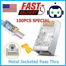 100 piezas conector de cable de paso modular blindado CAT6 RJ45 extremo 8P8C, usado segunda mano  Embacar hacia Argentina