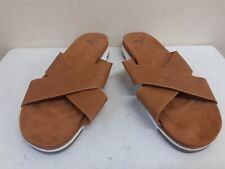 Bench Flat Sandals Ladies Open Toe Cross Strapped Tan Brown White Size 8/42 for sale  Shipping to South Africa