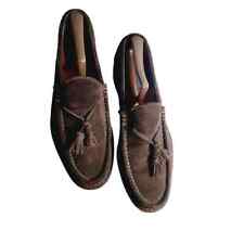 Mocasines de gamuza Ralph Lauren para hombre talla 9,5 marrón borla zapatos sin cordones hechos en italiano segunda mano  Embacar hacia Argentina