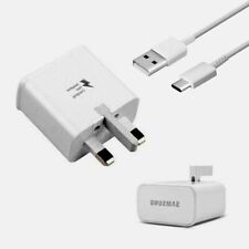 Oficial Samsung 15Watt Fast Rapid 3 Pin Charger Plug USB-C Cable en blanco segunda mano  Embacar hacia Mexico