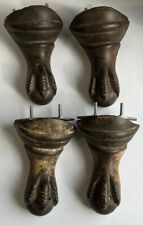 4 Antique Clawfoot Cast Iron Bath Tub Feet With 4 Attachment Plates Flat Surface for sale  Shipping to South Africa