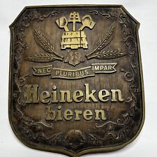 Placa importada Heineken Bieren cerveja display escudo barril ferramentas 1980 madeira sintética comprar usado  Enviando para Brazil