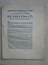 Supplique 1766 marchands d'occasion  Châtillon-en-Bazois