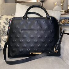 Bolsa satchel Betsey Johnson coração preto Valentine Too alça alça em relevo comprar usado  Enviando para Brazil