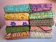 10 PC WHOLESALE LOT Vintage Reversible Kantha Quilt Throw Blanket Indian Ralli for sale  Shipping to South Africa