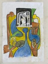 pablo picasso painting on paper (handmade) signed and stamped mixed media for sale  Shipping to South Africa