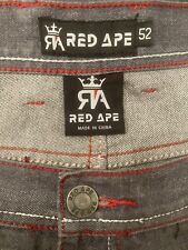 Pantalones de mezclilla gris Red Ape para hombre 52x30 con detalles de borde rojo segunda mano  Embacar hacia Argentina