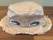 Sombrero de cubo vintage para niños bronceado con boca grande bordada pescado algodón NUEVO segunda mano  Embacar hacia Argentina