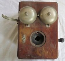 Walnut Wooden Wall Telephone Single Box Intercom w/Magneto Vtg Old Antique for sale  Shipping to South Africa