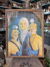 Vintage Sikh Religijna Mata Gujri Obraz indyjskiego artysty Sohal Drewniana oprawiona na sprzedaż  Wysyłka do Poland