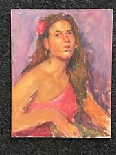 Vintage 11x14" Têmpera Menina com Brinco de Argola de Ouro Painel de Retrato Pintura Acadêmica, usado comprar usado  Enviando para Brazil