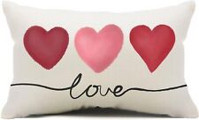 Funda de almohada lumbar para cojín del día de San Valentín corazón amor día de San Valentín segunda mano  Embacar hacia Argentina