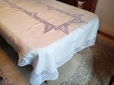 large white table cloth vintage for sale  STAFFORD