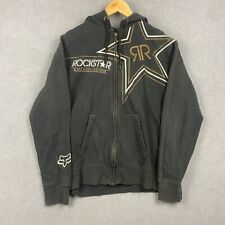 Fox Rockstar Energy Drink Jacket Mens L Grey Embroidered Logo Fleece Lined Y2K for sale  Shipping to South Africa