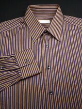 Used, STEFANO RICCI LUXURY BUTTON DRESS SHIRT -16 34/35- PURPLE GOLD STRIPE -ITALY for sale  Shipping to South Africa