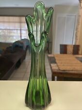 vase 5 glass 10 green tall for sale  Satellite Beach