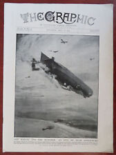 Zeppelin de combate aéreo de la Primera Guerra Mundial vs. Aviones de combate 1915 mapa So. Periódico gráfico de África segunda mano  Embacar hacia Mexico
