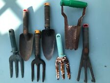 Job Lot 7 x Garden Hand Tools - Forks, Trowels, Rake and Bulb Planter for sale  Shipping to South Africa
