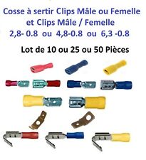 Occasion, Cosse électrique isolée à sertir clips mâle-femelle de 0.5 à 6 mm² Lot 10-25-50 d'occasion  Arbois
