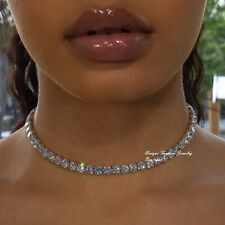 Used, 18k Platinum Plated 5mm Round-Cut Tennis Chain Necklace made w Swarovski Crystal for sale  Shipping to South Africa