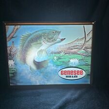 AWESOME GENESS BEER LIGHT UP BASS FISHING SIGN CLASSIC SHADOW BOX for sale  Shipping to South Africa