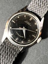 Vintage Masculino Elgin Auto Winding Shockmaster Mostrador Preto Caixa de Aço Inoxidável Manutenção comprar usado  Enviando para Brazil