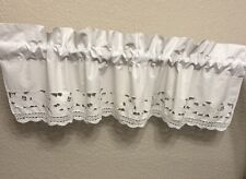 Used, Vintage Window Valance White Eyelet Embroidery Crochet 56x15” Double Rod Pocket for sale  Shipping to South Africa