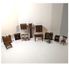 Lote de 13 peças de móveis de madeira em miniatura para casa de bonecas, madeira vintage marrom rústico comprar usado  Enviando para Brazil